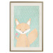 Poster Little Fox - funny animal with a lollipop in hand on polka dot wall 129550 additionalThumb 26