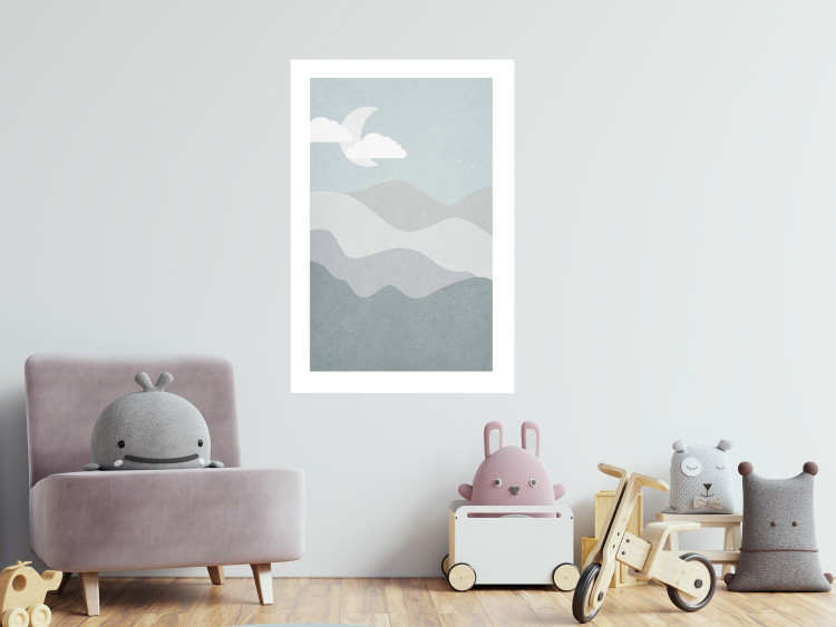 Poster Mysterious Night - mountain landscape with sky, clouds, and moon 130550 additionalImage 5