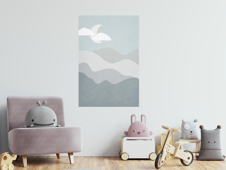 Poster Mysterious Night - mountain landscape with sky, clouds, and moon 130550 additionalImage 4