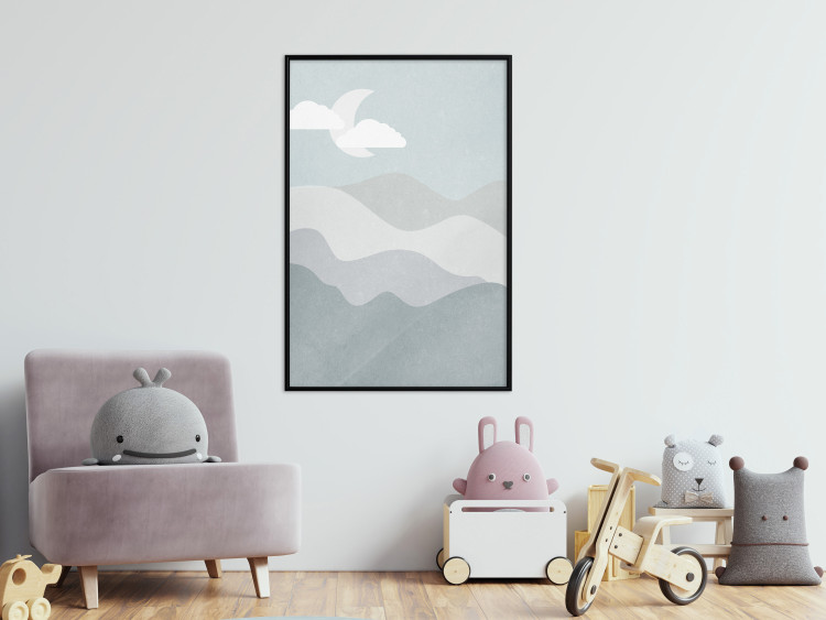 Poster Mysterious Night - mountain landscape with sky, clouds, and moon 130550 additionalImage 6