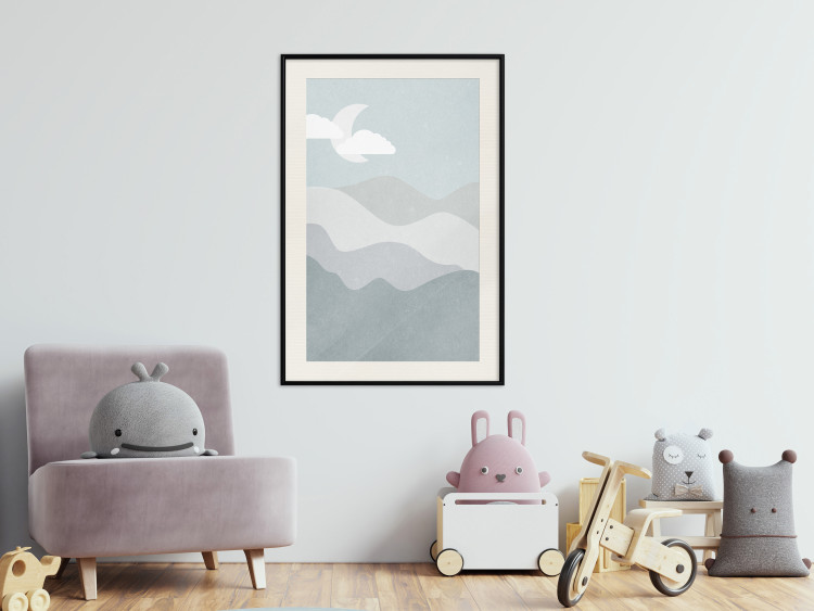 Poster Mysterious Night - mountain landscape with sky, clouds, and moon 130550 additionalImage 18