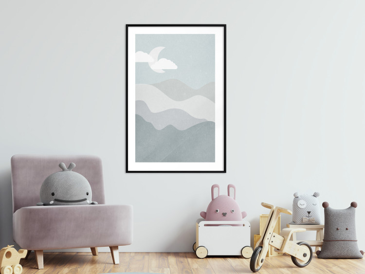 Poster Mysterious Night - mountain landscape with sky, clouds, and moon 130550 additionalImage 15