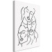 Canvas Print Three Faces (1-piece) Vertical - abstract linear of three faces 130850 additionalThumb 2