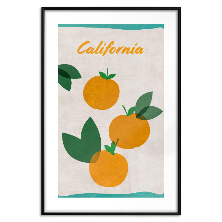 Poster Californian Grove - orange fruits with leaves and text on a light background 131950 additionalImage 15