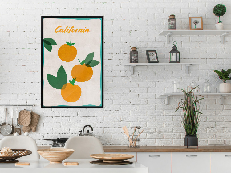 Poster Californian Grove - orange fruits with leaves and text on a light background 131950 additionalImage 4