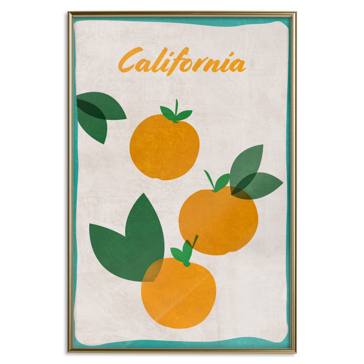 Poster Californian Grove - orange fruits with leaves and text on a light background 131950 additionalImage 17