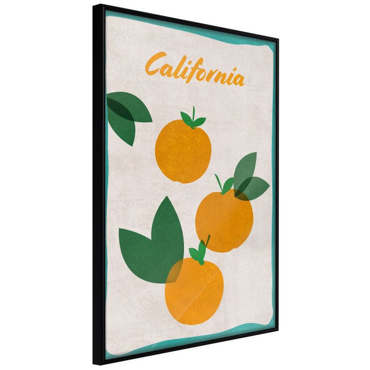 Poster Californian Grove - orange fruits with leaves and text on a light background 131950 additionalImage 13