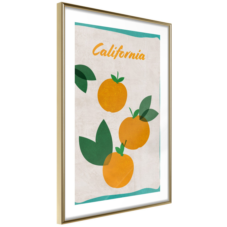 Poster Californian Grove - orange fruits with leaves and text on a light background 131950 additionalImage 7