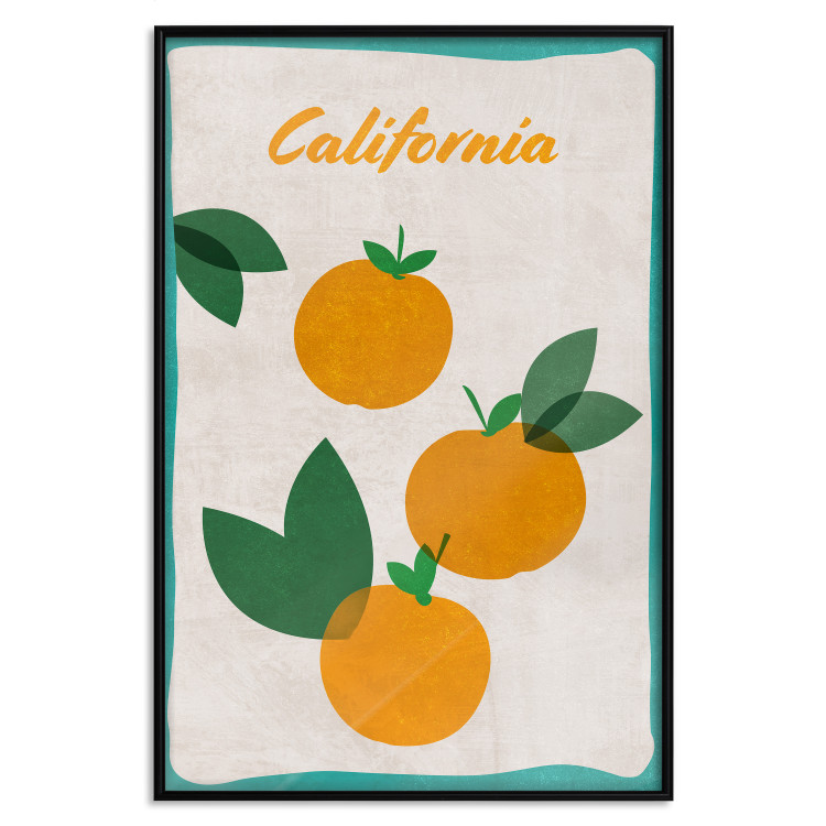 Poster Californian Grove - orange fruits with leaves and text on a light background 131950 additionalImage 16