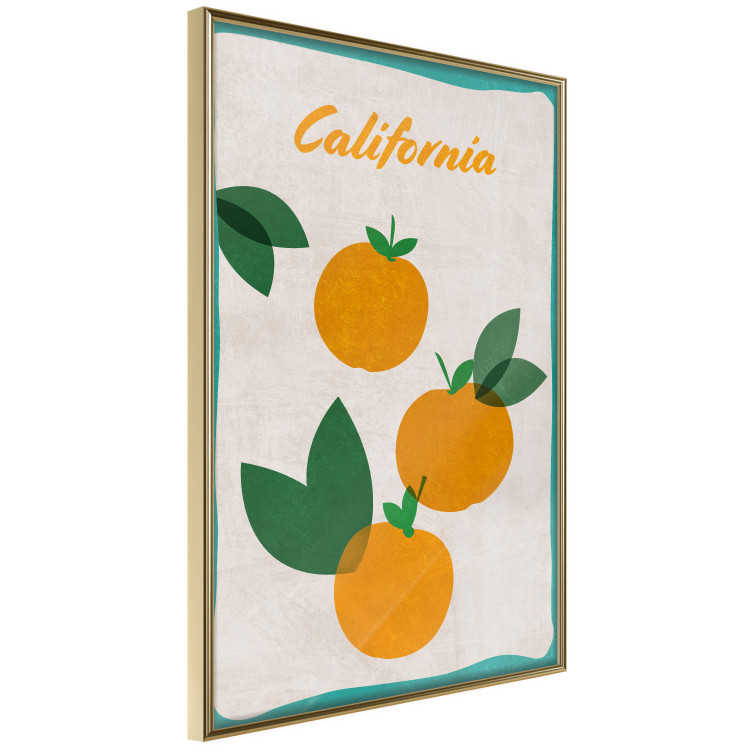 Poster Californian Grove - orange fruits with leaves and text on a light background 131950 additionalImage 12