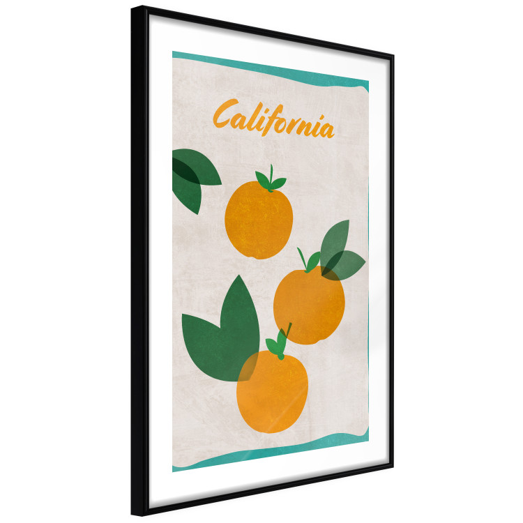 Poster Californian Grove - orange fruits with leaves and text on a light background 131950 additionalImage 6