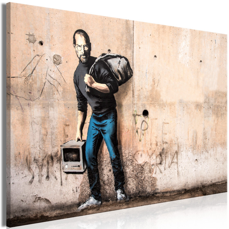 Canvas Steve (1-piece) Wide - street art of concrete with Steve Jobs' figure 132450 additionalImage 2
