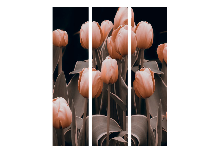 Folding Screen Ladies Among the Flowers (3-piece) - bouquet of pink tulips 132850 additionalImage 3