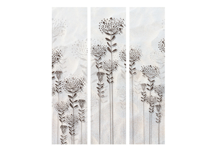 Room Divider Screen Winter Garden II (3-piece) - beige composition with delicate plants 133150 additionalImage 3