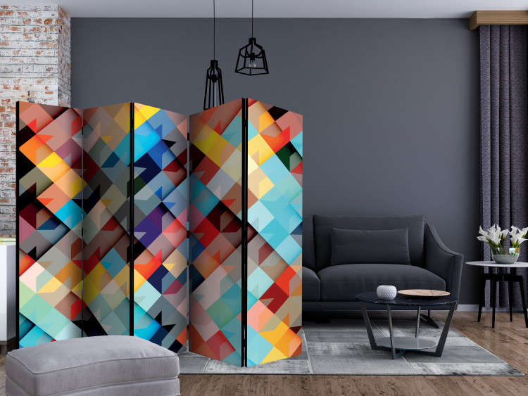 Room Separator Colorful Patchwork II - texture with colorful geometric figures 133650 additionalImage 4