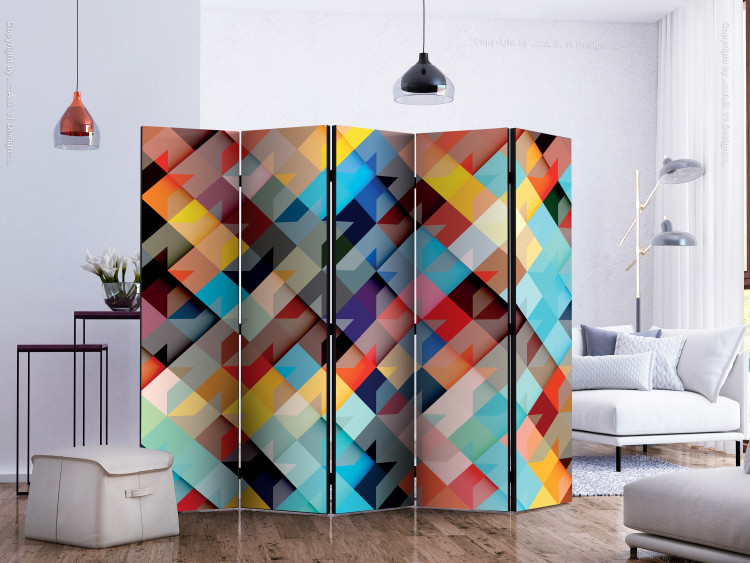 Room Separator Colorful Patchwork II - texture with colorful geometric figures 133650 additionalImage 2