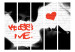Folding Screen Kiss Me II - black couple and English inscriptions on a brick wall 133750 additionalThumb 3