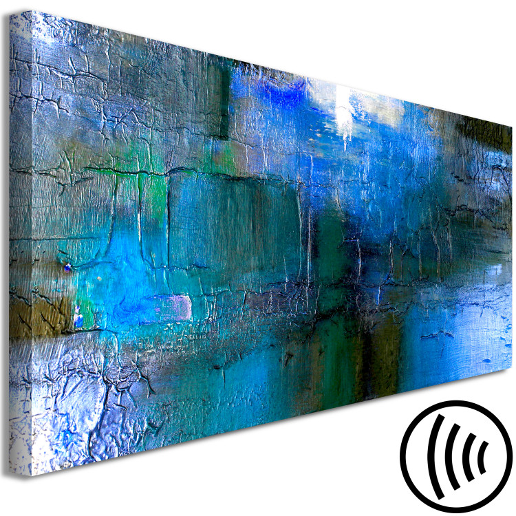 Canvas Print Cool Texture (1-piece) Narrow - abstract blue smudges 134250 additionalImage 6