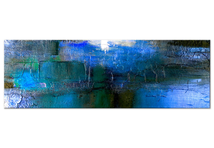 Canvas Print Cool Texture (1-piece) Narrow - abstract blue smudges 134250