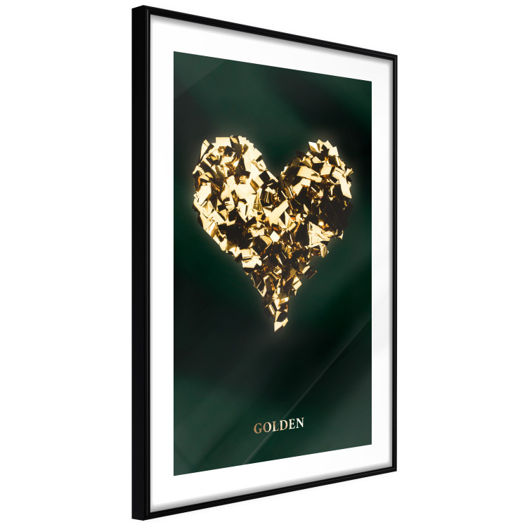 Wall Poster Unique Heart - golden heart composition and writings on a dark background 134450 additionalImage 8