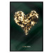 Wall Poster Unique Heart - golden heart composition and writings on a dark background 134450 additionalThumb 18
