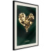 Wall Poster Unique Heart - golden heart composition and writings on a dark background 134450 additionalThumb 2
