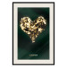 Wall Poster Unique Heart - golden heart composition and writings on a dark background 134450 additionalThumb 19