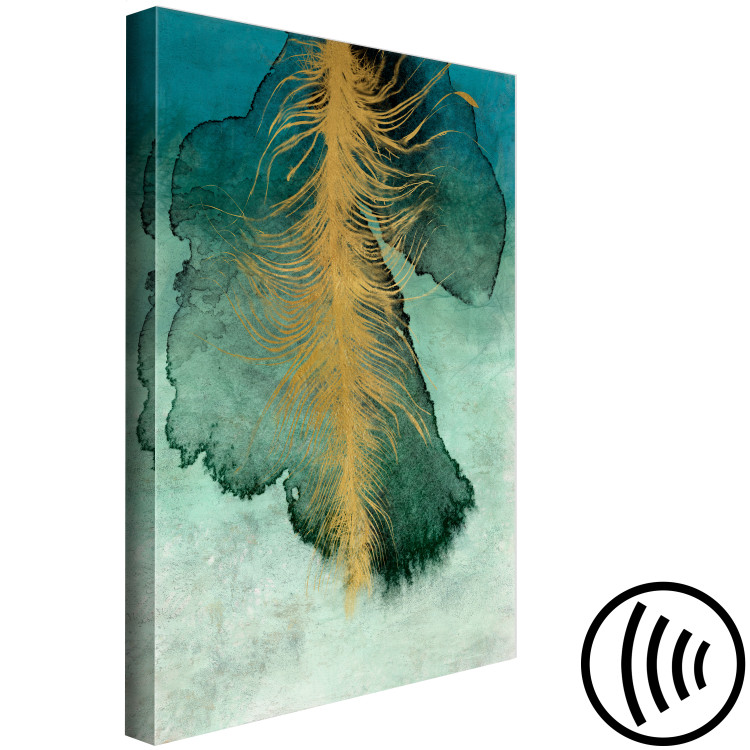 Canvas Art Print Celestial Composition (1-piece) Vertical - abstract leaf and feather 134950 additionalImage 6