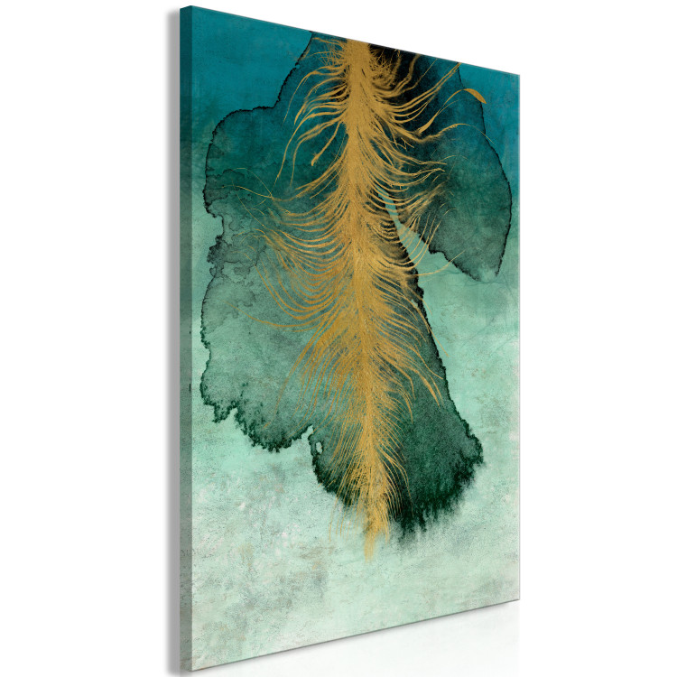 Canvas Art Print Celestial Composition (1-piece) Vertical - abstract leaf and feather 134950 additionalImage 2