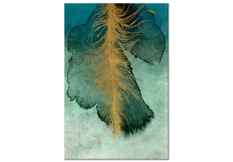 Canvas Art Print Celestial Composition (1-piece) Vertical - abstract leaf and feather 134950