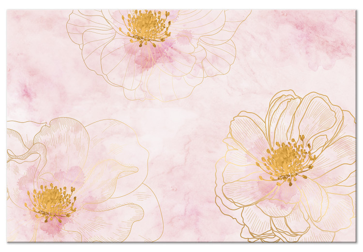 Canvas Print Flowering - Abstraction with flowers on a pink background 135450