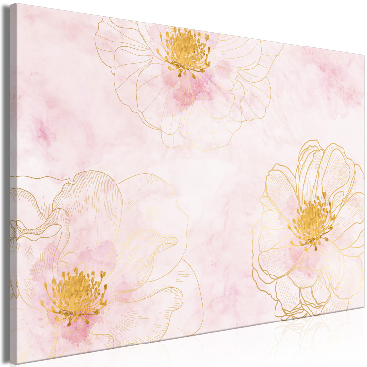 Canvas Print Flowering - Abstraction with flowers on a pink background 135450 additionalImage 2