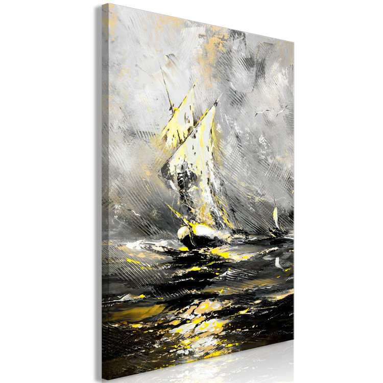 Canvas Print Ship in the Storm (1-piece) Vertical - ship landscape amid waves 135950 additionalImage 2
