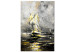 Canvas Print Ship in the Storm (1-piece) Vertical - ship landscape amid waves 135950