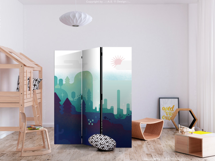 Room Divider Screen Fairy Landscape (3-piece) - Children's pattern in mountains and trees 136150 additionalImage 4
