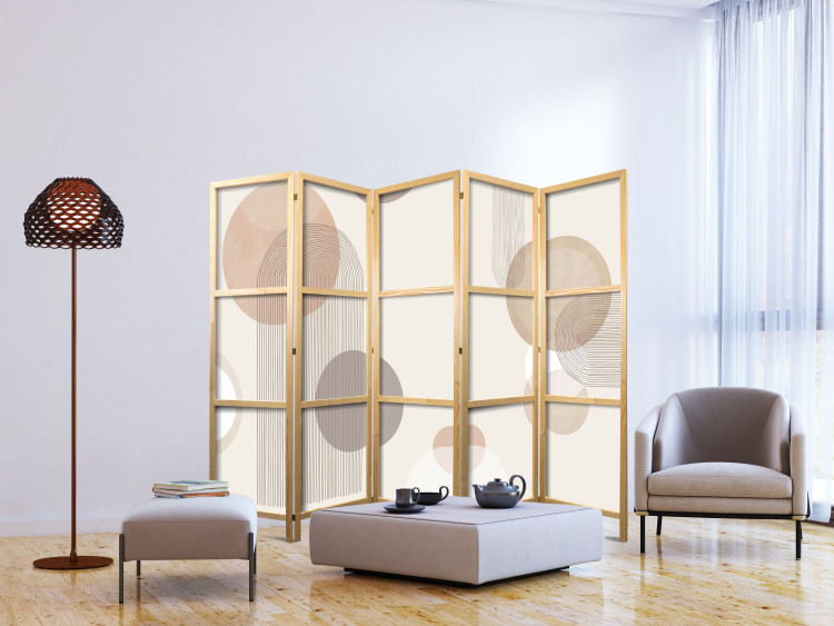 Room Divider Fountain II (5-piece) - Abstraction in boho geometric figures 136550 additionalImage 6