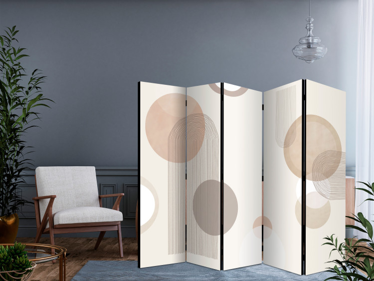 Room Divider Fountain II (5-piece) - Abstraction in boho geometric figures 136550 additionalImage 2