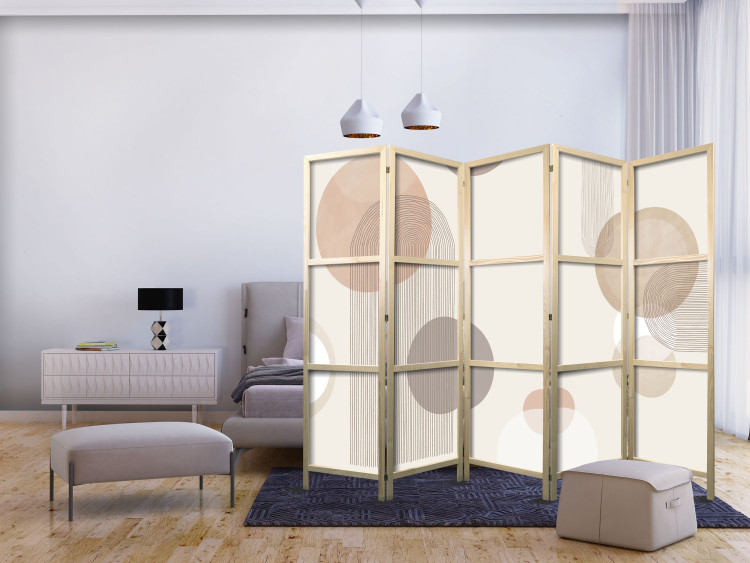 Room Divider Fountain II (5-piece) - Abstraction in boho geometric figures 136550 additionalImage 8