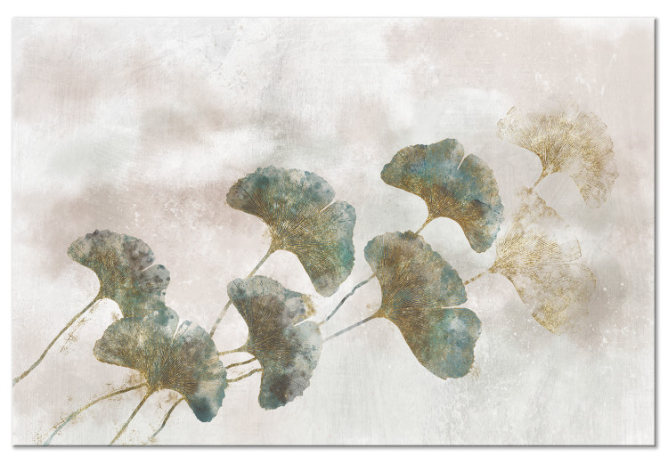 Canvas Art Print Ginkgo in Sunlight (1-piece) Wide - plants in boho style 138750