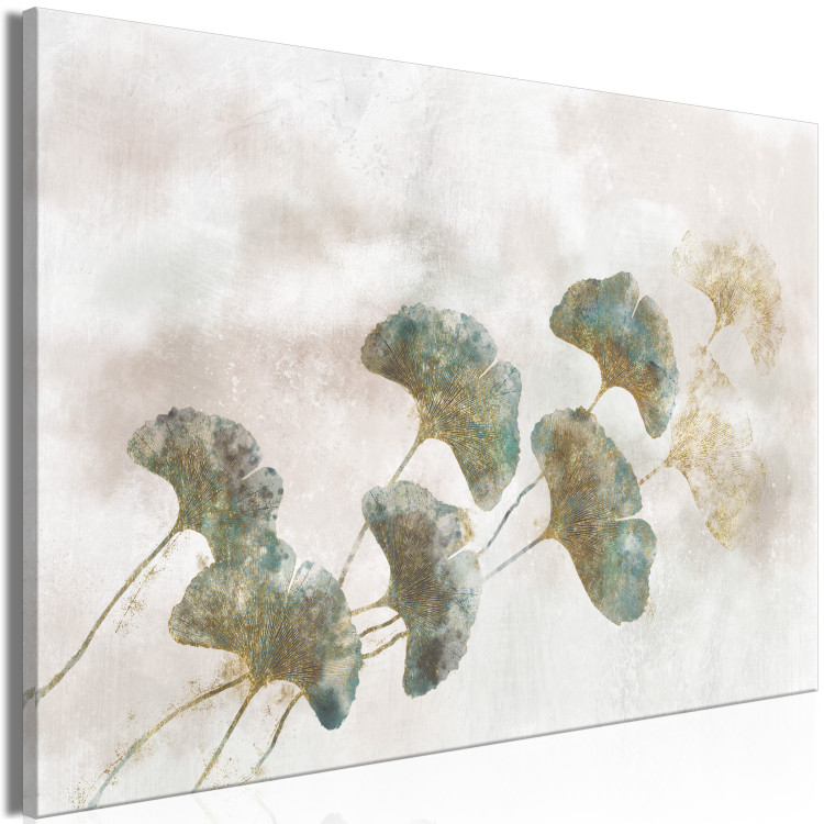Canvas Art Print Ginkgo in Sunlight (1-piece) Wide - plants in boho style 138750 additionalImage 2