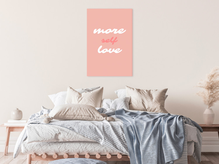 Canvas More Self Love (1-piece) Vertical - pink background with love texts 138850 additionalImage 3