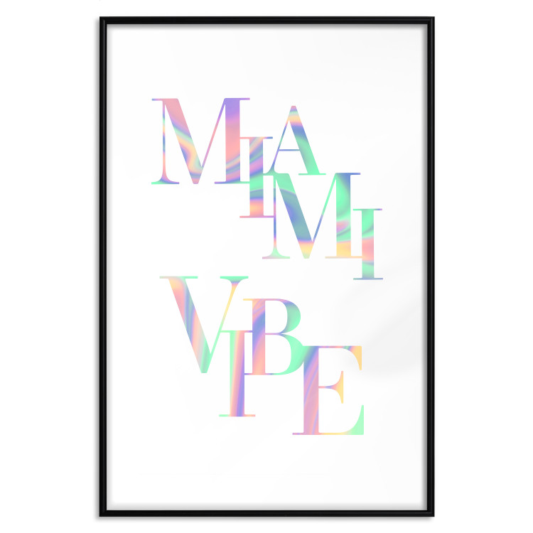 Poster Miami Vibe - Holographic Lettering in Pastel-Rainbow Colors 144350 additionalImage 26