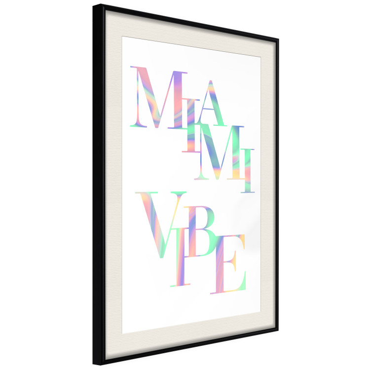 Poster Miami Vibe - Holographic Lettering in Pastel-Rainbow Colors 144350 additionalImage 9