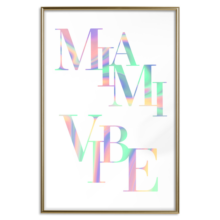 Poster Miami Vibe - Holographic Lettering in Pastel-Rainbow Colors 144350 additionalImage 20