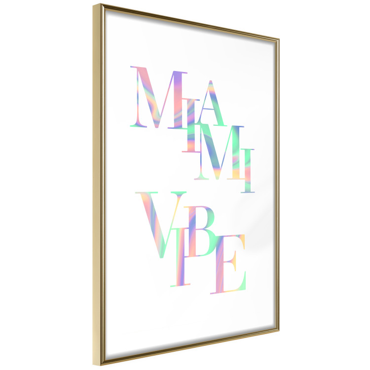 Poster Miami Vibe - Holographic Lettering in Pastel-Rainbow Colors 144350 additionalImage 21