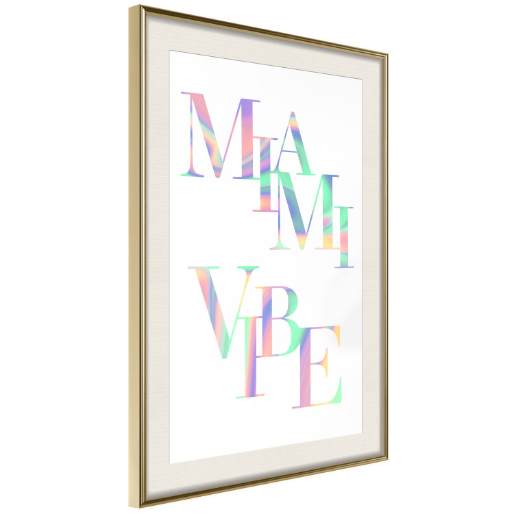 Poster Miami Vibe - Holographic Lettering in Pastel-Rainbow Colors 144350 additionalImage 11