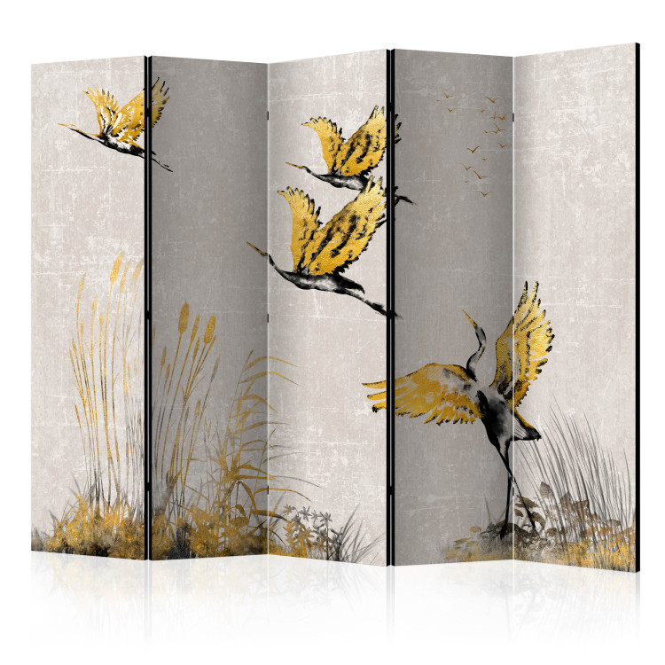 Room Divider Screen Crane at Sunset - Painting Representation of Birds 146150