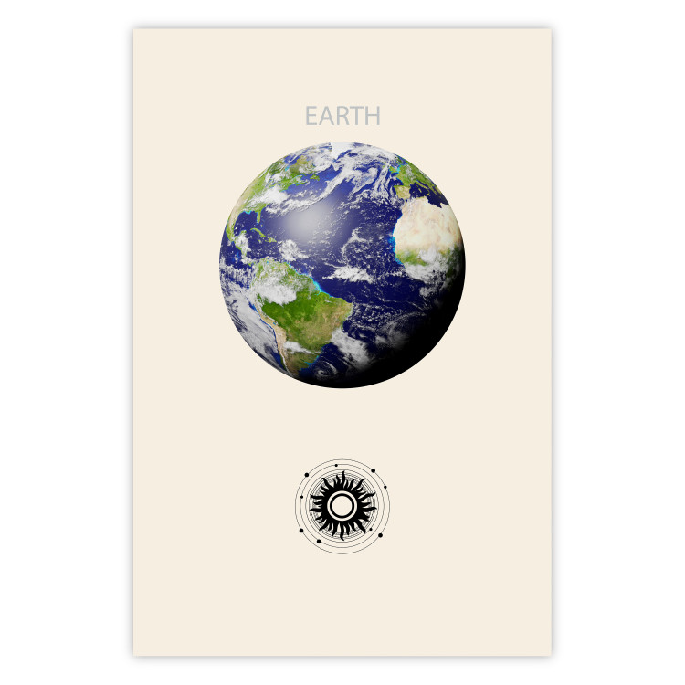 Poster Earth - Green Planet and Abstract Composition With Solar System 146250