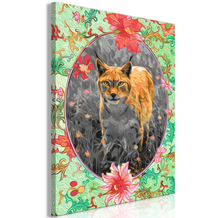 Paint by Number Kit Stately Lynx - Portrait of a Wild Cat in the Light of the Evening Sun and Flowers 146550 additionalImage 4