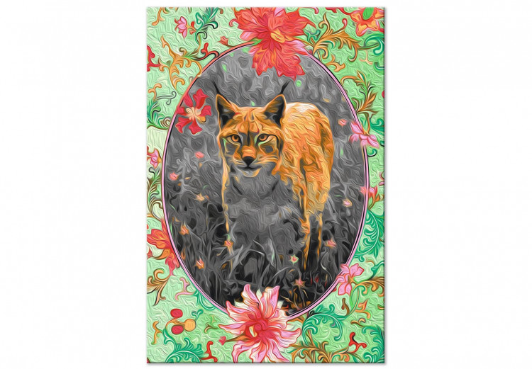 Paint by Number Kit Stately Lynx - Portrait of a Wild Cat in the Light of the Evening Sun and Flowers 146550 additionalImage 5